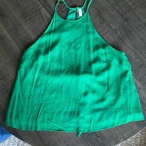 Green halter top.